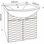 ICP 5542/60 WAVES - Грациозен PVC шкаф за баня