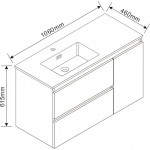 ICP 10545WOODEN - Долен PVC шкаф за баня, дървесен цвят