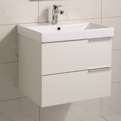 Долен водоустойчив PVC шкаф за баня в бяло