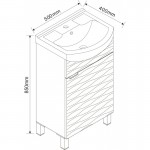 ICP 5091NEW - Долен PVC шкаф за баня, бял