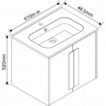 ICP 6451-3 - Долен PVC шкаф за баня, дървесен цвят