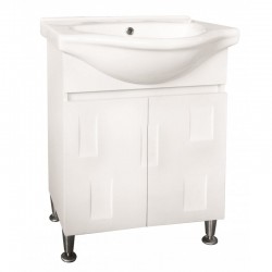 ICP 6592 - Стилизиран долен PVC шкаф за баня, бял