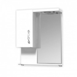 Горен шкаф за баня с LED и огледало НИКОЛ
