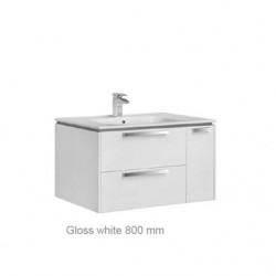 Долен шкаф за баня с умивалник бял гланц LAGO 80
