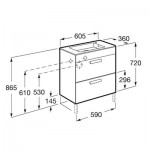 Шкаф с умивалник 2 чекмеджета Debba Compact 60